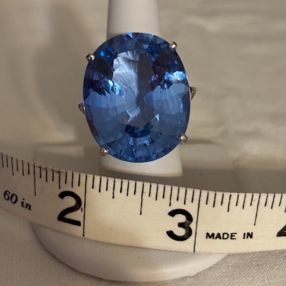 Beautiful 45ct Faceted Blue Topaz in Sterling Silver (925) - size 8 - Picture 10 of 14